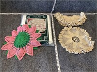 Table Lace and Crocheted Doily Bundle
