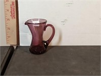 3.5" amethyst crackle glass pitcher
