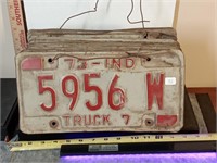 group of vtg Indiana license plates (truck,semi &