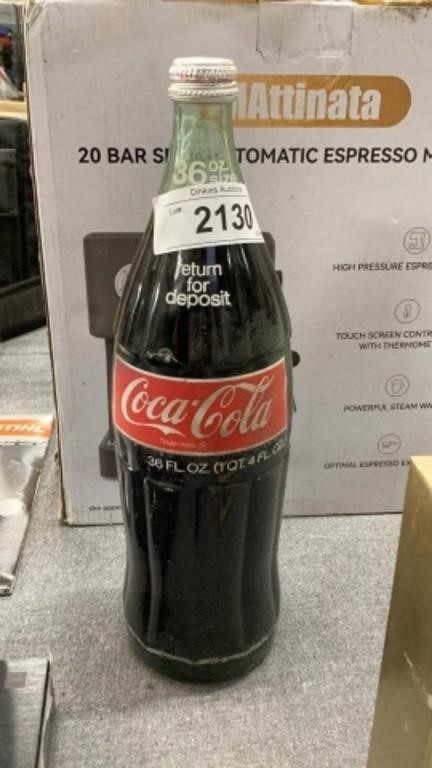 Vintage 36 oz Coca-Cola glass bottle