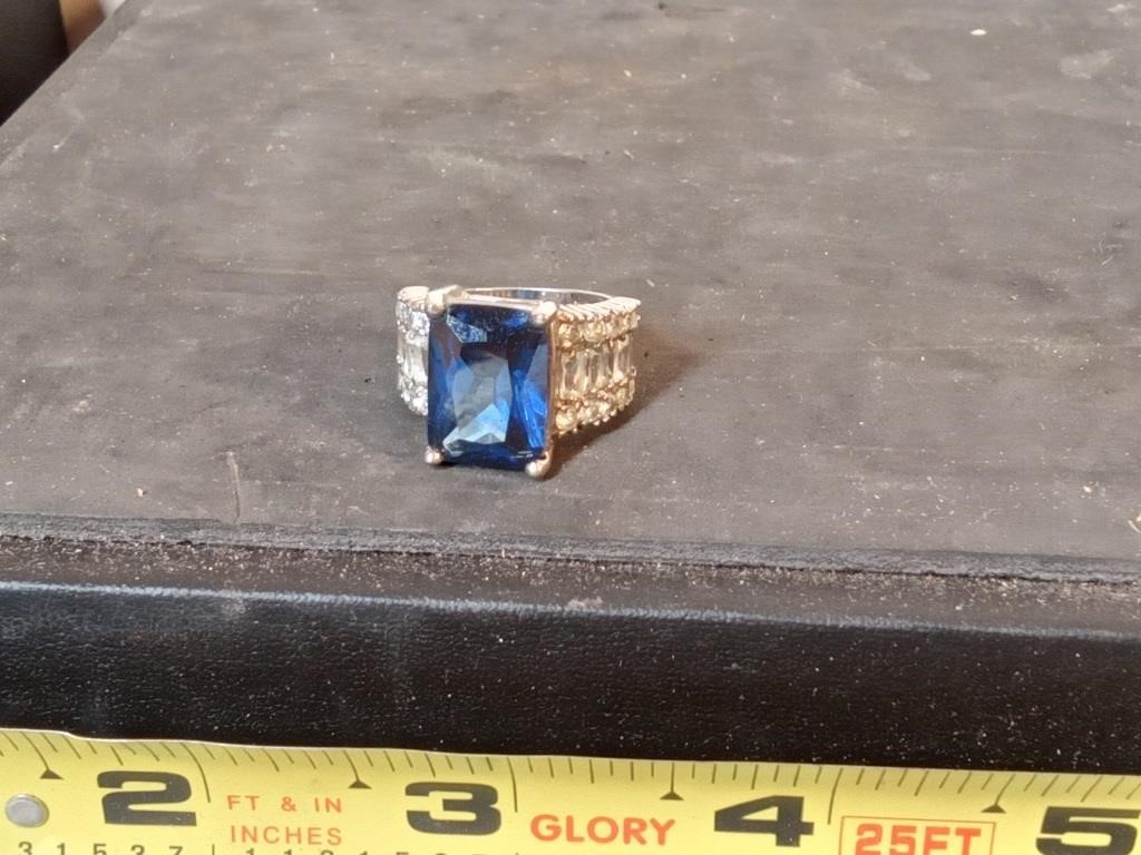 sterling silver & gemstone ring size 6