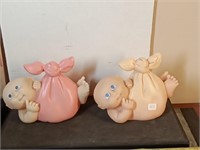 2 vtg Cabbage Patch coin banks