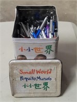 Container W/Multi Color Pens