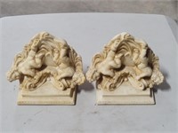 Two Angel Baby Book Ends