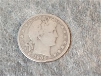 1909 Barber half dollar