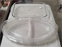 Glass Baking Dish & Divided Plastic Dishes