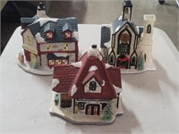 3 PC - Phillipines Made Winter House Figurines