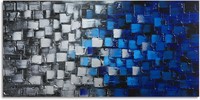 Dark Blue/Silver 3D Wall Art Canvas 60x30inch