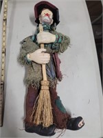 21" Porcelain Clown Scarecrow Doll