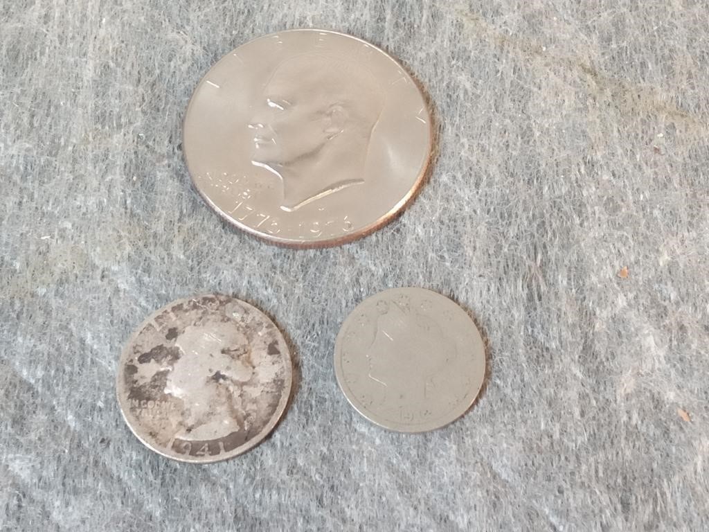 1941 Washington Quarter+ 1912 V-Nickel + 1976 Ike