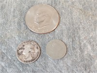 1941 Washington Quarter+ 1912 V-Nickel + 1976 Ike