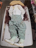 28" 1970's Homemade Farmer Plush Doll