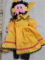 15" Handmade Yellow / Pink Plush Doll