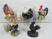 8 PC. CHICKEN/ROOSTERS LOT:
