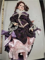 21" Collectors Choice Porcelain Doll In Purple