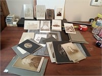 group of antique cabinet card + other photos