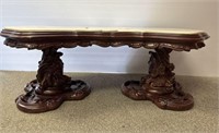 Ornate double pedestal coffee table