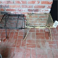 2 IRON PATIO END TABLES