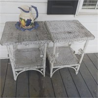 AS-IS 2 WICKER END TABLES