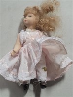 5" Porcelain Pink Dress Mini Collectible Doll