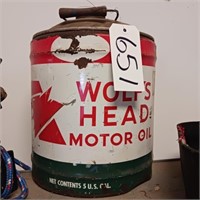 WOLFS HEAD MOTOR OIL CAN