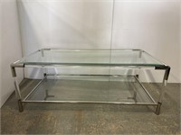 Mid-century Lucite, chrome and glass, coffee table