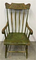 Early stencil decorated potty chair