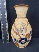 Vintage Hand Painted Mexican Pottery Vase