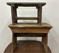 Two small rustic benches