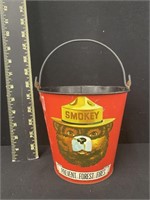 Vintage Smokey the Bear Tin Litho Ash Bucket
