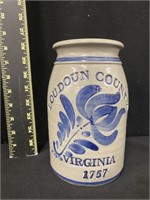 Loudon Co, VA Stoneware Pottery Jar - Signed