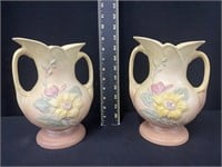 Pair of Vintage Hull 9" Pottery Vases