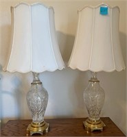 L - 35 IN GLASS BASE TABLE LAMPS (M10)