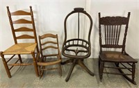 Lot of four rockers and chairs