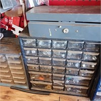 5 NUT & BOLT BINS WITH CONTENTS