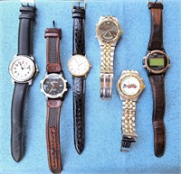 LOT OF 6 ASSORTED MENS WRIST WATCHES SEIKO TIMEX