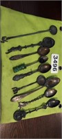 TARNISHED COLLECTOR SPOONS (4 MARKED STERLING)
