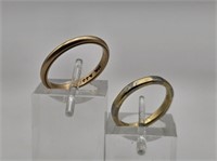 14 KT GOLD WEDDING BAND & ANOTHER RING