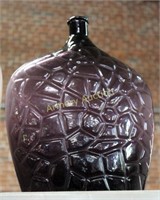 TEXTURED AMETHYST ART GLASS BOTTLE VASE