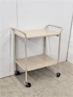 METAL CART ON WHEELS - 32.5" HIGH X 27.25" L X 16"