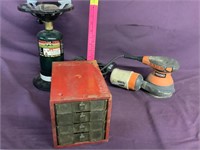 Propane burner,parts box, ridgid  sander