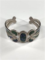 Sterling Silver Mexican cuff bracelet, 1970s