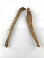 Two different mammoth penis bones: 1 is a bear's,