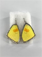 Pair of silver earrings, with beautiful butterfly