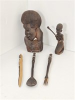 TRIBAL AFRICAN HAND CARVED PIECES-EXOTIC WOODS