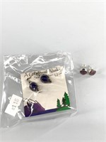 Sterling silver earrings 2 Pairs