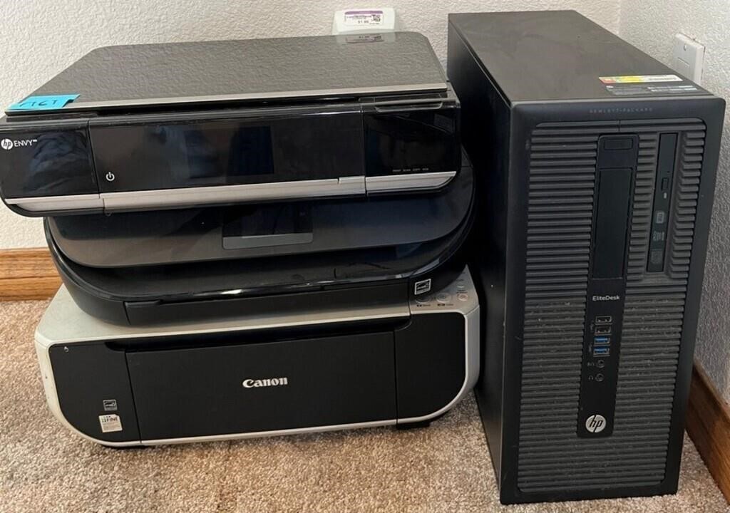 L - HP AND CANON OFFICE QUIPMENT W COMPUTER TOWER