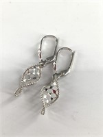 Pair of 14kt white gold earrings, total weight of
