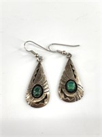 Pair of vintage signed Navajo sterling silver and