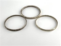 3 Sterling silver dangle bracelets total of 39 gra